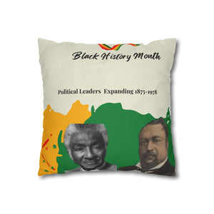 Black History Month Political Leaders Spun Polyester Square Pillow Case