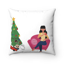 Load image into Gallery viewer, Santa Baby Spun Polyester Square Pillow Case
