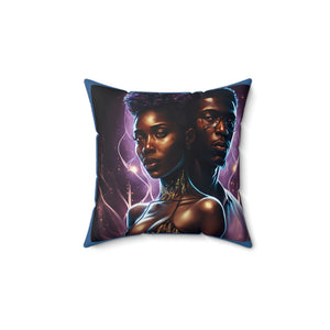 African American Profile Spun Polyester Square Pillow