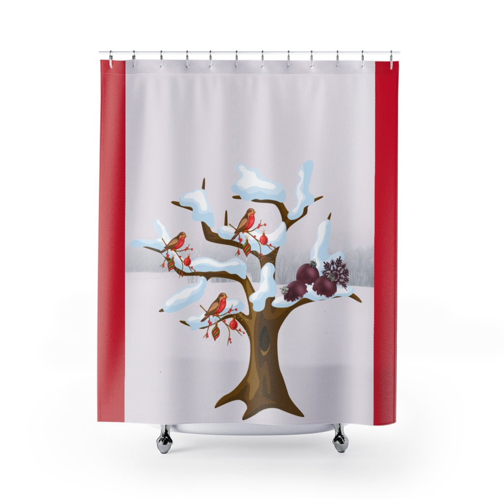 Holiday Cardinal Shower Curtains