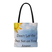 Load image into Gallery viewer, Don&#39;t Let Sun Set on your Anger AOP Tote Bag
