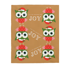 Load image into Gallery viewer, Holiday Owl Velveteen Blanket
