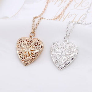 8K Gold Plated Heart Locket Pendant Necklace Heart Locket