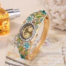 Load image into Gallery viewer, Crystal and Quartz Bangle Watch
