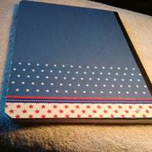 Load image into Gallery viewer, Composition Book  Altered  Blue and White Stars
