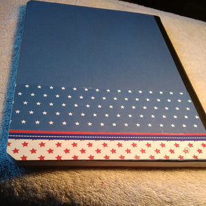 Composition Book  Altered  Blue and White Stars