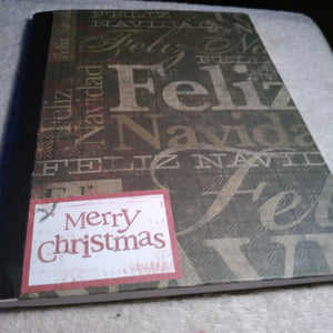 Composition Notebook Altered Feliz Navidad/Merry Christmas
