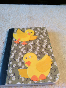 Mini Composition Notebook Baby Ducks Altered