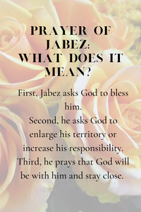 Prayer of Jabez and What it Means Digital Printable