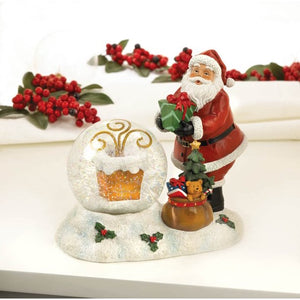 SANTA AND CHIMNEY LED SNOW GLOBE