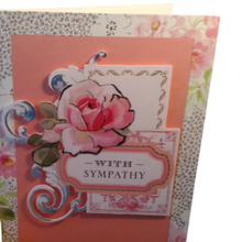 Load image into Gallery viewer, Sympathy Card with A Pink Rose
