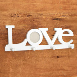 White "Love" Photo Frame Wall Hook Home Décor