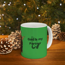 Load image into Gallery viewer, &quot;God is My Partner&quot; Quote Ceramic Mug 11oz
