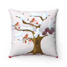 Load image into Gallery viewer, Holiday Cardinal Square Pillow
