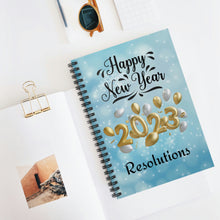 Load image into Gallery viewer, Spiral Journal Notebook - Ruled Line - New Year&#39;s 2023 Resolution
