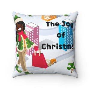 Joy of Christmas Spun Polyester Square Pillow Case